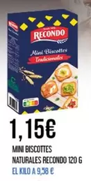 Oferta de Recondo - Mini Biscottes Naturales por 1,15€ en Claudio