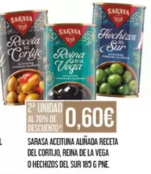 Oferta de Sarasa - Sarasa Aceituna Alinada Receta Del Cortijo, Reina De La Vega O Hechizos Del Sur por 0,6€ en Claudio