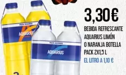 Oferta de Aquarius - Bebida Refrescante  Limon O Naranja Botella por 3,3€ en Claudio