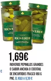 Oferta de Rioverde - Pepinillos Grandes O Sabor Anchoa O Cocktail De Encurtidos por 1,69€ en Claudio