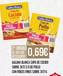 Oferta de Gallina Blanca - Sopa De Cocido Sobre O De Pollo Con Fideos Sobre por 0,69€ en Claudio