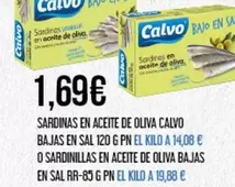 Oferta de Calvo - Sardinas En Aceite De Oliva por 1,69€ en Claudio