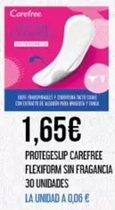 Oferta de Carefree - Protegeslip Flexiform Sin Fragancia 30 Unidades por 1,65€ en Claudio