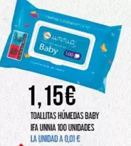 Oferta de Ifa unnia - Toallitas Humedas Baby por 1,15€ en Claudio