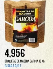 Oferta de Carcoa - Briquetas De Madera por 4,95€ en Claudio