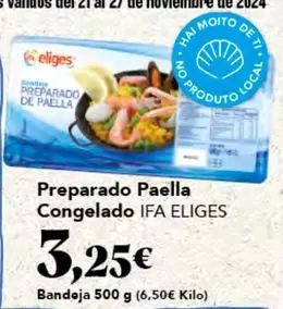 Oferta de Ifa Eliges - Preparado Paella Congelado por 3,25€ en Gadis