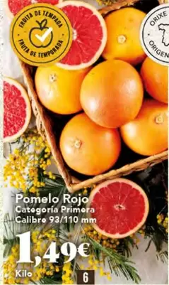 Oferta de Origen - Pomelo Rojo Categoria Primera Calibre por 1,49€ en Gadis