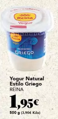 Oferta de Reina - Yogur Natural Estilo Griego por 1,95€ en Gadis