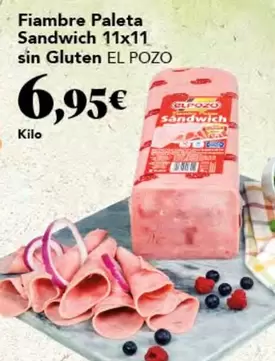 Oferta de Elpozo - Fiambre Paleta Sandwich por 6,95€ en Gadis