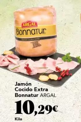 Oferta de Argal -  Jamon Cocido Extra Bonnatur por 10,29€ en Gadis