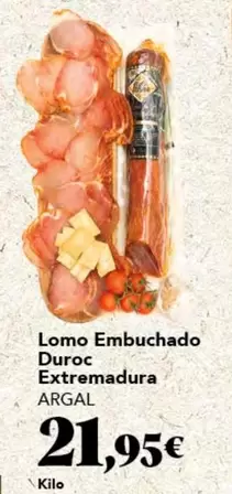 Oferta de Argal - Lomo Embuchado Duroc Extremadura por 21,95€ en Gadis