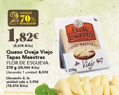 Oferta de Flor de Esgueva - Queso Oveja Viejo Tapas Maestras por 1,82€ en Gadis