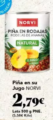 Oferta de Norvi - Pina En Su Jugo por 2,79€ en Gadis