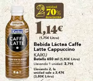 Oferta de Kaiku - Bebida Láctea Caffe Latte Cappuccino por 3,79€ en Gadis