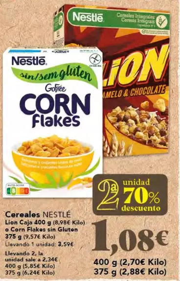 Oferta de Nestlé - Cereales Lion Caia 400 G por 2,59€ en Gadis