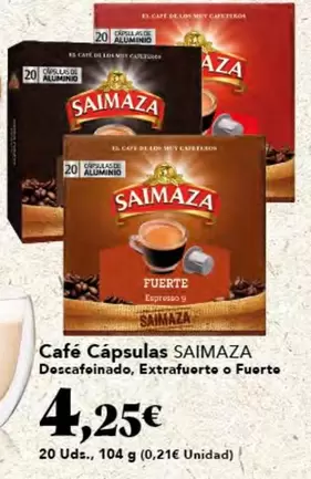 Oferta de Saimaza - Café Cápsulas por 4,25€ en Gadis