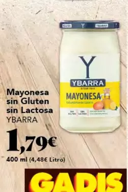 Oferta de Ybarra - Mayonesa Sin Gluten Sin Lactosa por 1,79€ en Gadis