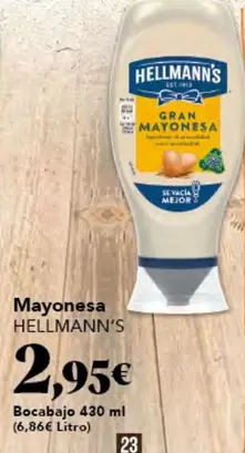 Oferta de Hellmann's - Mayonesa por 2,95€ en Gadis