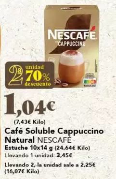 Oferta de Nescafé - Café Soluble Cappuccino por 3,45€ en Gadis