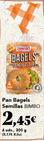 Oferta de Evo - Pan Bagels Semillas por 2,45€ en Gadis