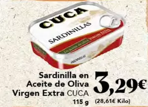 Oferta de Cuca - Sardinilla En Aceite De Oliva Virgen Extra por 3,29€ en Gadis