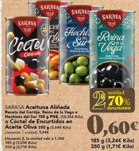 Oferta de Sarasa - Sarasa Aceituna Alinada por 1,99€ en Gadis