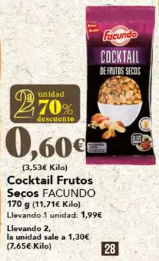 Oferta de Facundo - Cocktail Frutos Secos por 1,99€ en Gadis