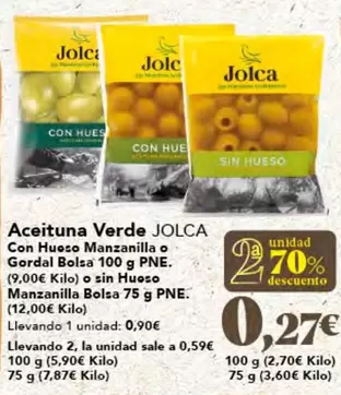 Oferta de Jolca - Aceituna Verde por 0,9€ en Gadis