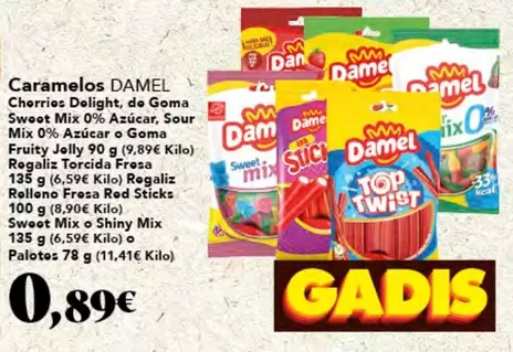 Oferta de DAmel - Caramelos por 0,89€ en Gadis