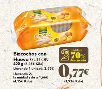 Oferta de Gullón - Bizcochos Con Huevo por 2,55€ en Gadis