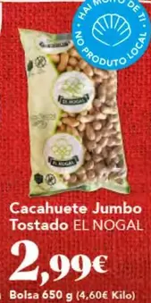 Oferta de El Nogal - Cacahuete Jumbo Tostado por 2,99€ en Gadis