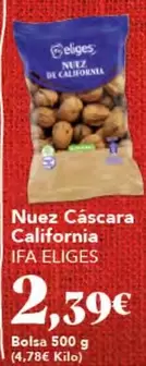 Oferta de Eliges - Nuez Cascara California por 2,39€ en Gadis