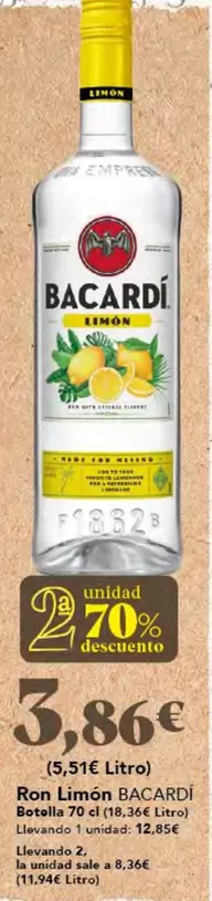 Oferta de Bacardi - Ron Limon por 3,86€ en Gadis