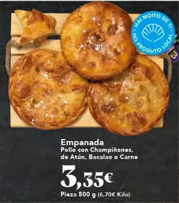 Oferta de Empanada por 3,35€ en Gadis