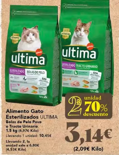 Oferta de Affinity - Alimento Gato Esterilizados Ultima por 3,14€ en Gadis