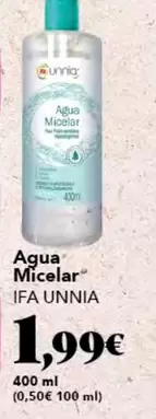 Oferta de Ifa unnia - Agua Micelar por 1,99€ en Gadis