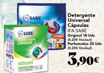 Oferta de Ifa sabe - Detergente Universal Capsulas por 3,9€ en Gadis