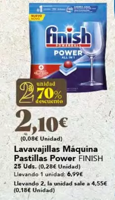 Oferta de Finish - Lavavajillas Maquina Pastillas Power por 6,99€ en Gadis