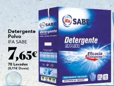 Oferta de Sabe - Detergente Polvo por 7,65€ en Gadis