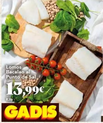 Oferta de Lomos Bacalao Al Punto De Sal por 13,99€ en Gadis