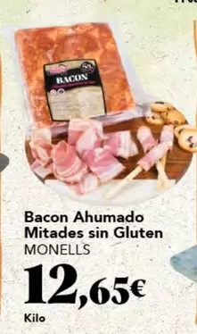 Oferta de Monells - Bacon Ahumado Mitades Sin Gluten por 12,65€ en Gadis