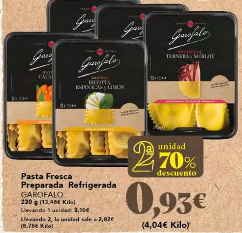 Oferta de Garofalo - Pasta Fresca Preparada Refrigerada por 2,1€ en Gadis