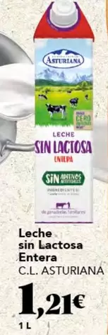 Oferta de Central Lechera Asturiana - Leche Sin Lactosa Entera por 1,21€ en Gadis