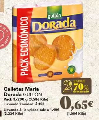 Oferta de Gullón - Galletas Maria Dorada por 0,65€ en Gadis