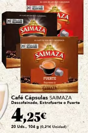 Oferta de Saimaza - Café Cápsulas por 4,25€ en Gadis