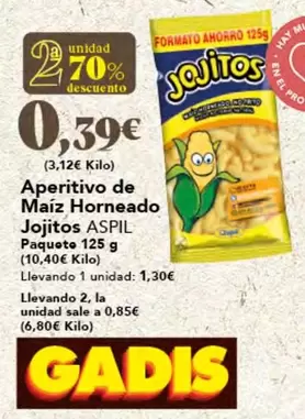 Oferta de Aspil - Aperitivo De Maiz Horneado por 1,3€ en Gadis