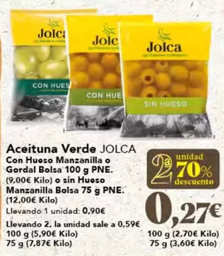 Oferta de Jolca - Aceituna Verde por 0,9€ en Gadis