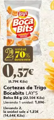 Oferta de Lay's - Cortezas De Trigo Bocabits por 1,89€ en Gadis