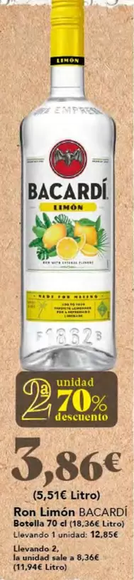 Oferta de Bacardi - Ron Limon por 3,86€ en Gadis