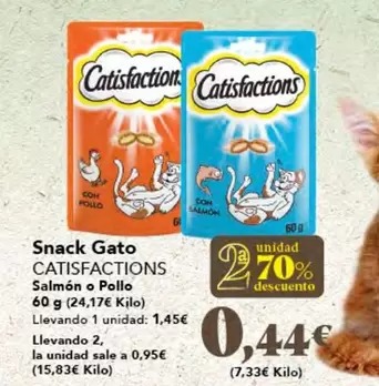 Oferta de Catisfactions - Snack Gato por 1,45€ en Gadis